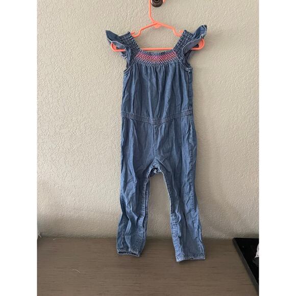 Children's Place Girls 3t chambray romper outfit - Picture 1 of 5